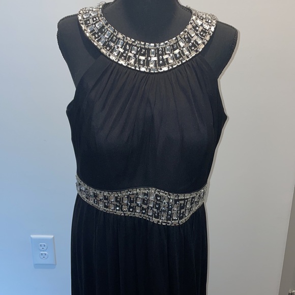 Black dress with rhinestone collar - Picture 3 of 6